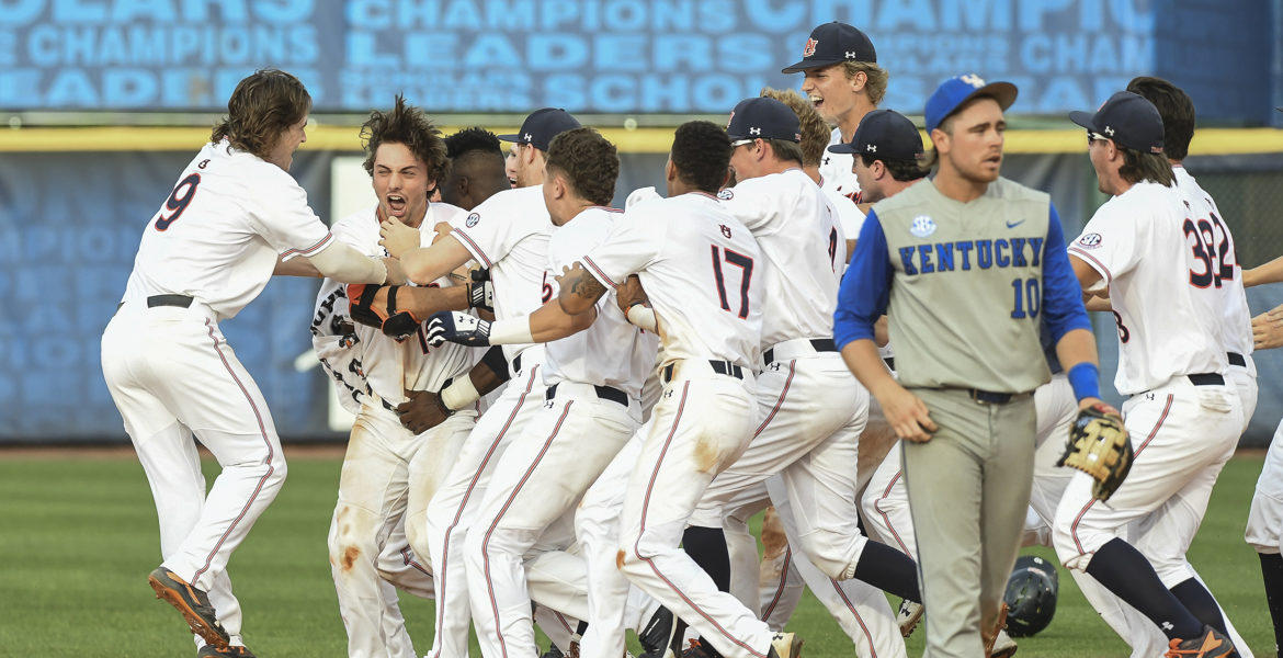 SEC Tournament: Auburn Defeats Kentucky on Extra Inning Walk-off Single