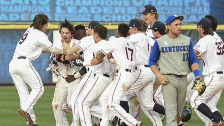 SEC Tournament: Auburn Defeats Kentucky on Extra Inning Walk-off Single